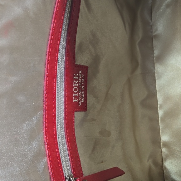 Large Furla Red Saffiano Leather Dome Satchel Handbag - Picture 9 of 10